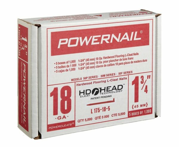 Powernail 1-3/4" 18 gage cleats - 5000 Box